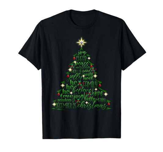 Christmas Tree Word Design Costume T-Shirt T-Shirt