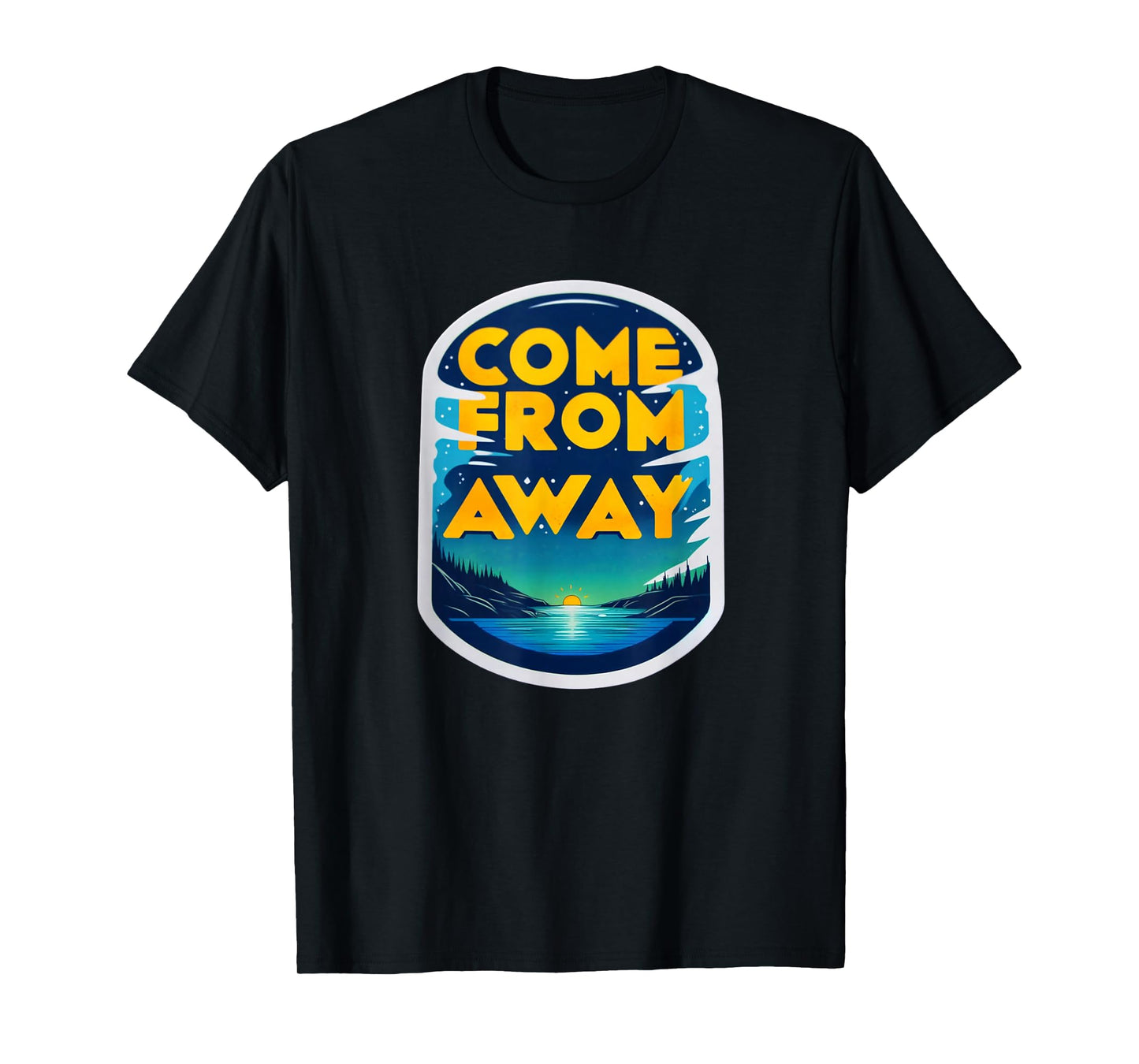 StageNotes Come From Newfoundland CFA Away Musical Theatre T-Shirt, Small, Black