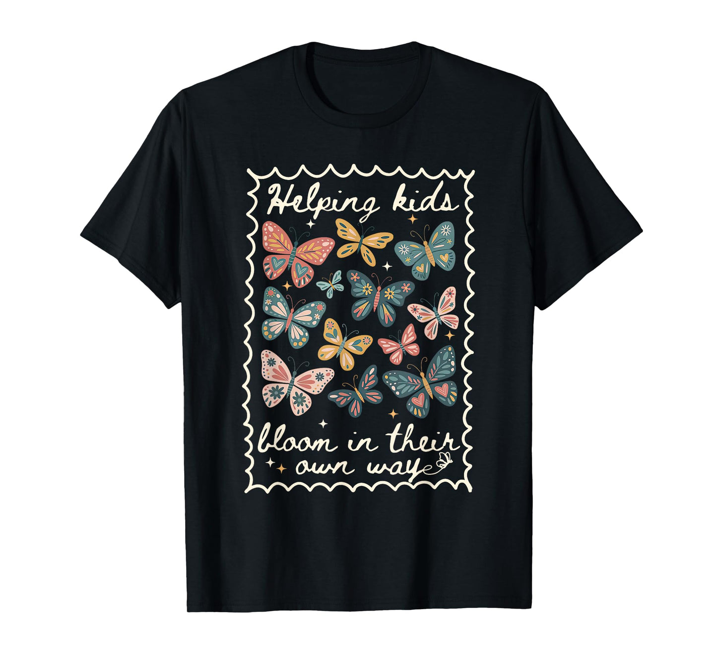 Helping Kids Bloom in Their Own Way Stamp Butterfly SPED T-Shirt