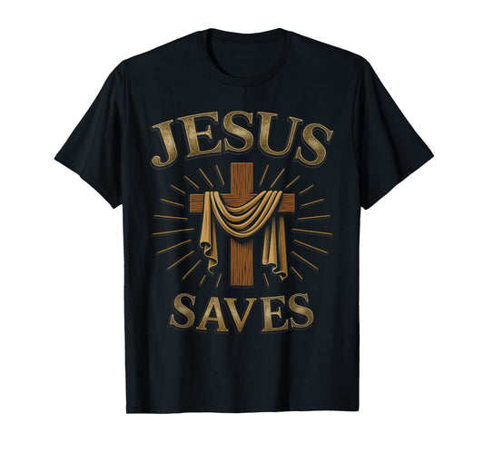 Jesus Saves Christian Cross God Faith Bible Religious Pray T-Shirt