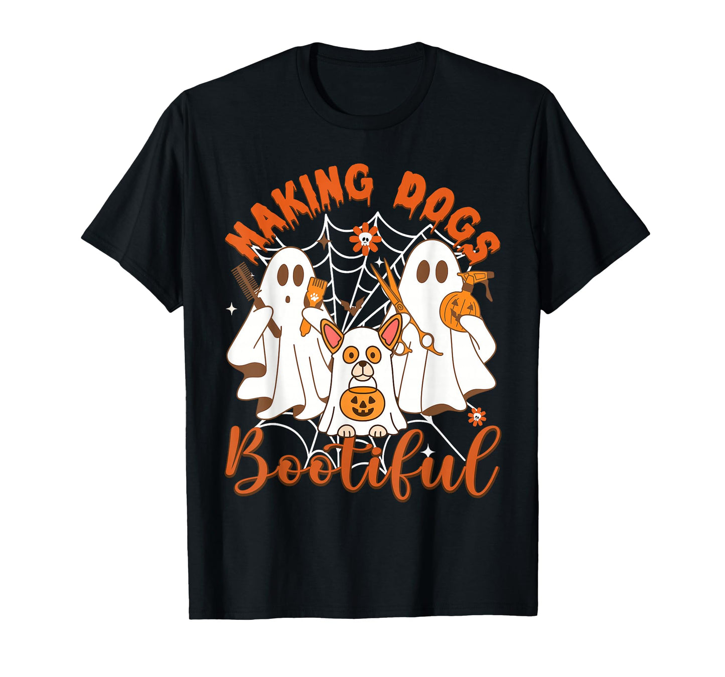 Making Dogs Bootiful Cute Halloween Ghost Puppy Men Women T-Shirt