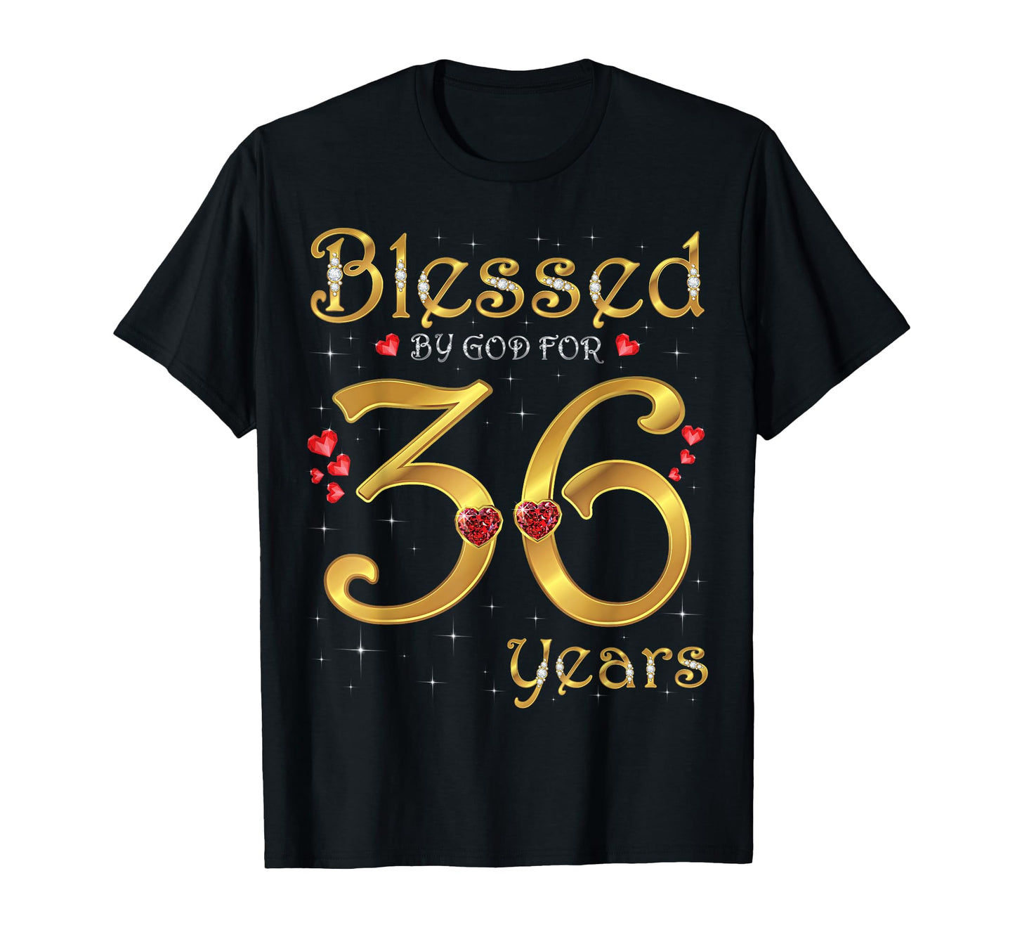Blessed By God For 36 Years Old 36th Birthday Party Queen T-Shirt