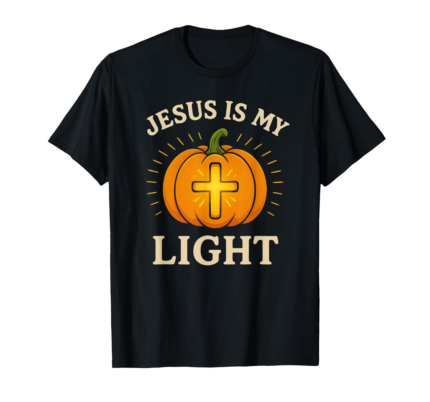 Jesus is My Light Pumpkin Cross Christian Halloween T-Shirt