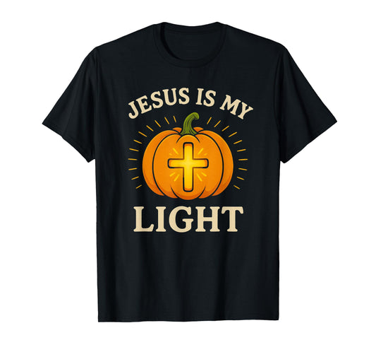 Jesus is My Light Pumpkin Cross Christian Halloween T-Shirt