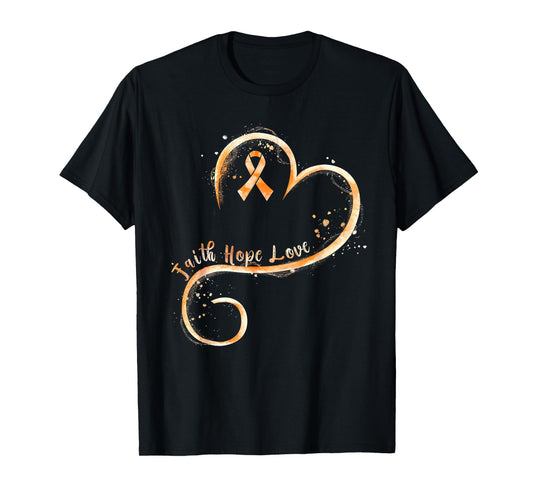 September Faith Hope Love Orange Ribbon Leukemia Awareness T-Shirt