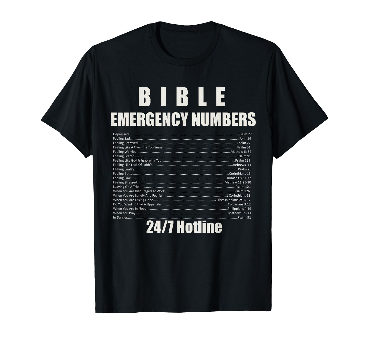 Bible Emergency Numbers T-Shirt