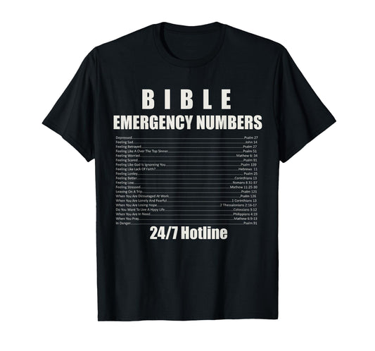 Bible Emergency Numbers T-Shirt
