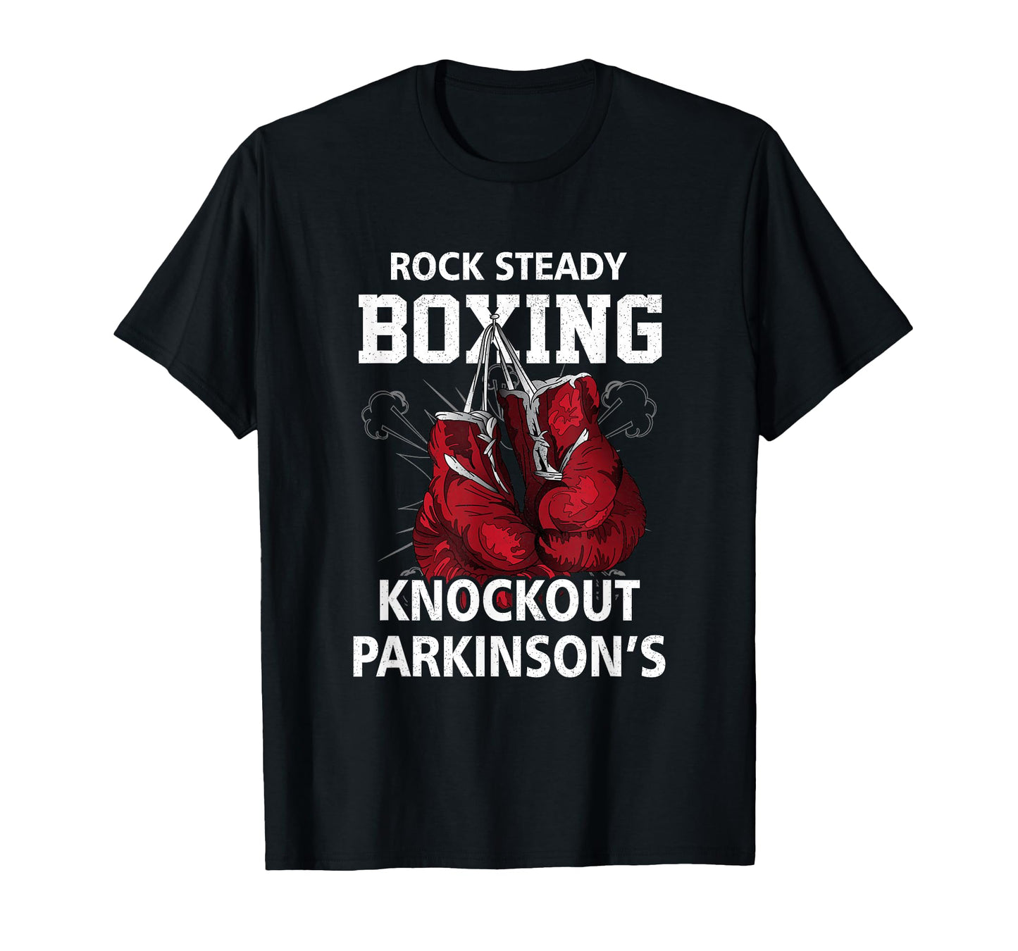 Vintage Boxing Gloves Rock Steadys Boxing Knockout Parkinson T-Shirt