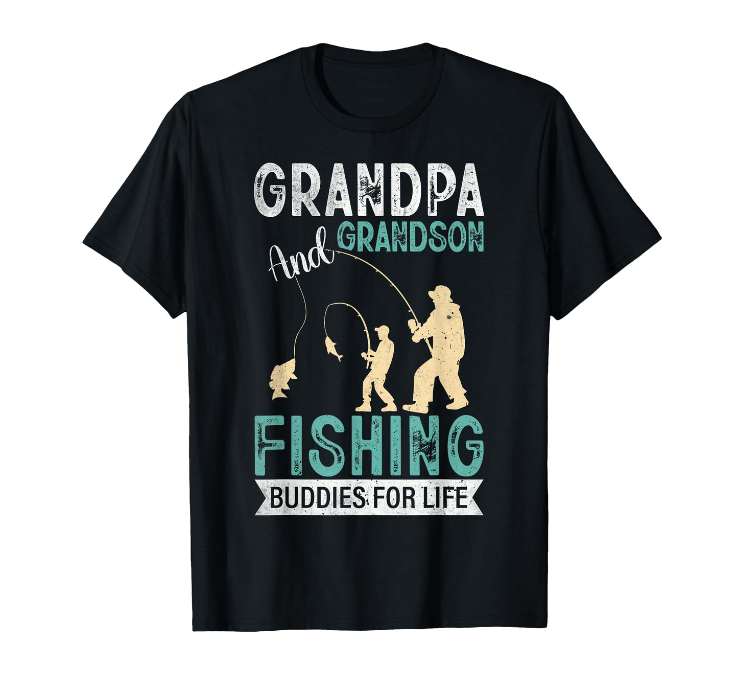 Grandpa and Grandson Fishing Buddies for Life Matching T-Shirt