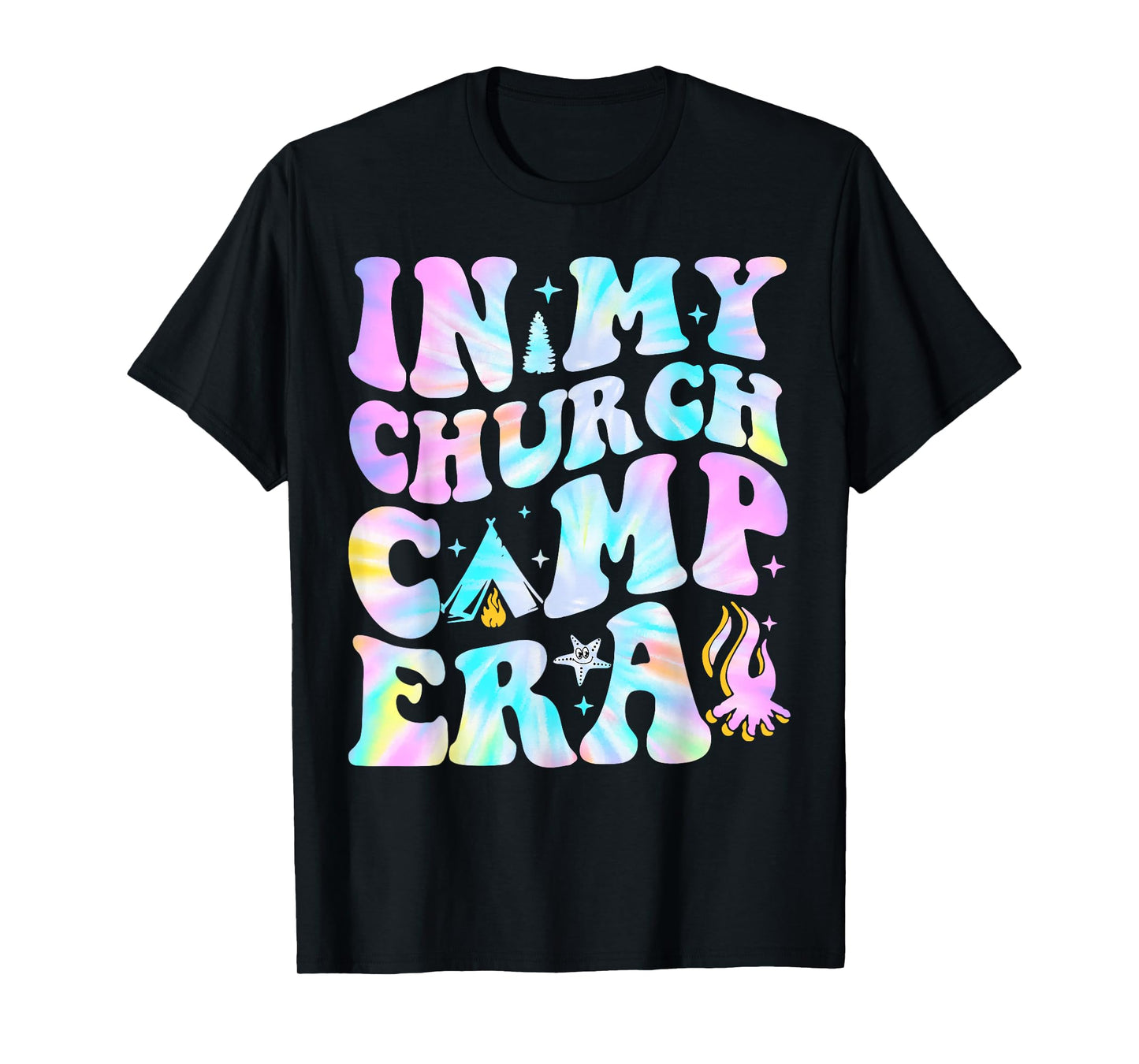 In My Church Camp Era Summer Camping Christian VBS Tie Dye T-Shirt