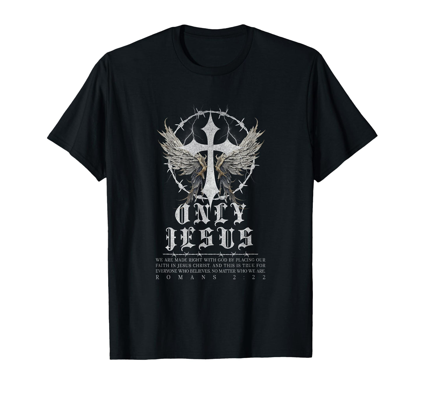 Jesus Cross Punk Gothic Y2K Nu Goth Faith Bible Verse T-Shirt
