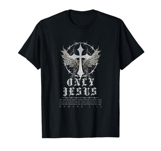 Jesus Cross Punk Gothic Y2K Nu Goth Faith Bible Verse T-Shirt