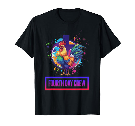 DeColores Cursillo Rainbow Rooster Catholic T-Shirt