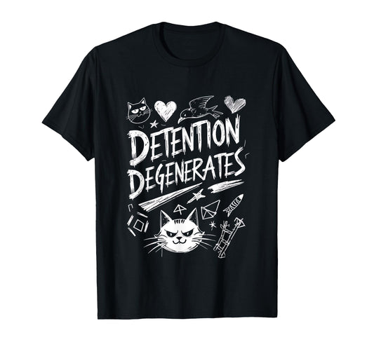 Detention Degenerates Funny Sarcastic Quote Design T-Shirt