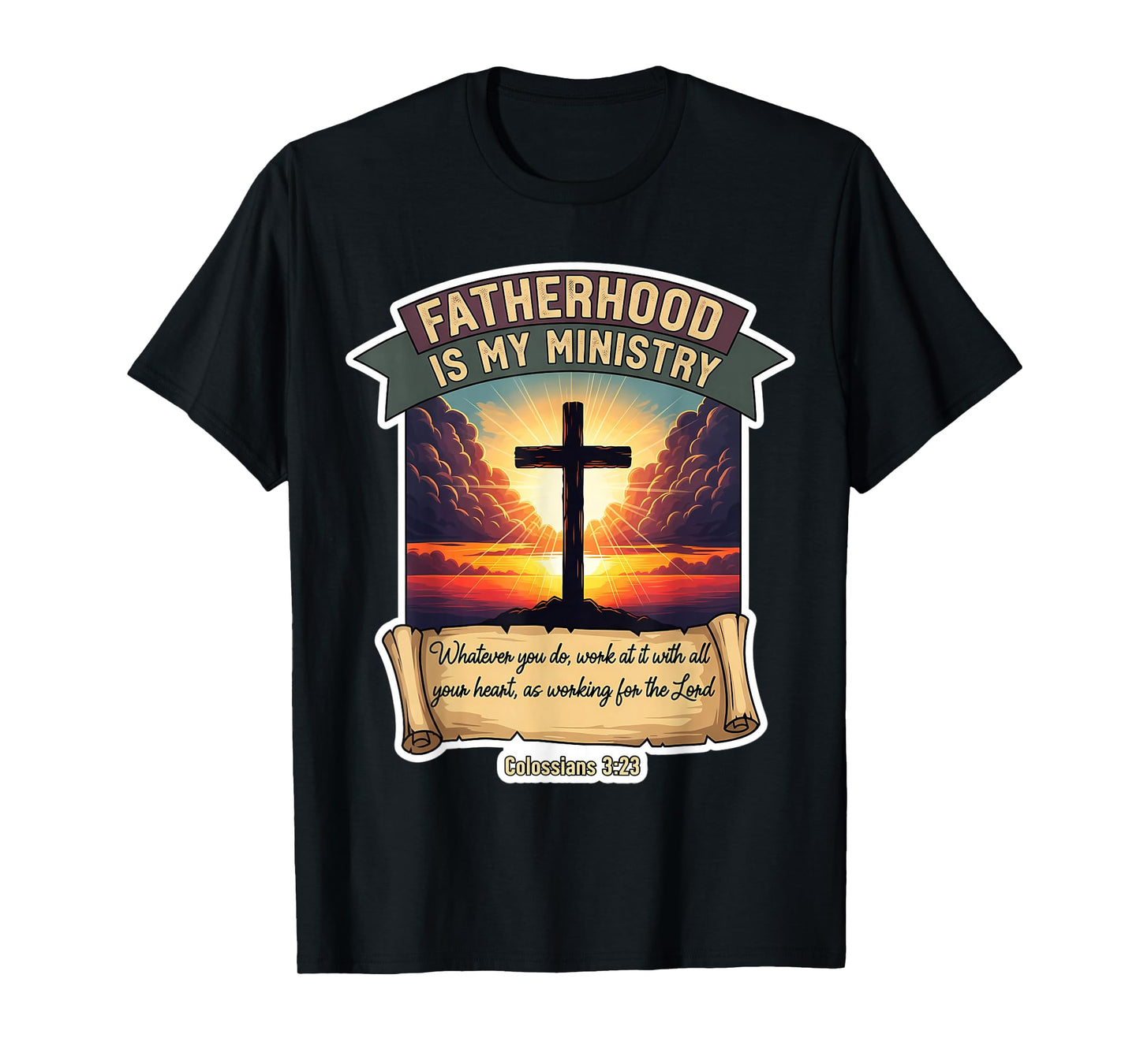 Christian Father's Day Fatherhood is My Ministry Dad Papa T-Shirt