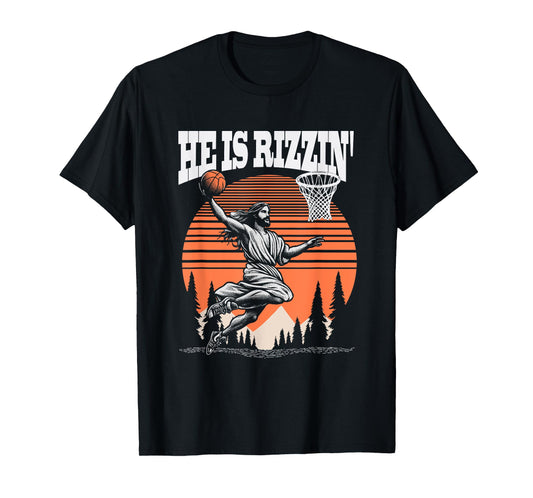 He Is Funny Rizzin Basketball T-Shirt