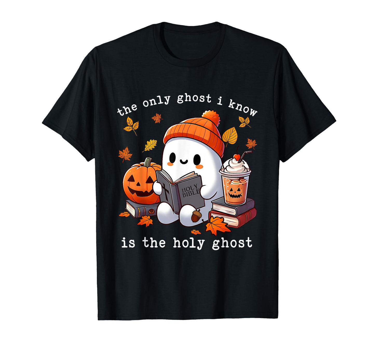 The Only Ghost I Know is The Holy Ghost Halloween Book Lover T-Shirt
