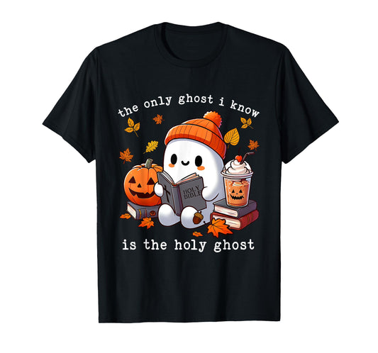 The Only Ghost I Know is The Holy Ghost Halloween Book Lover T-Shirt