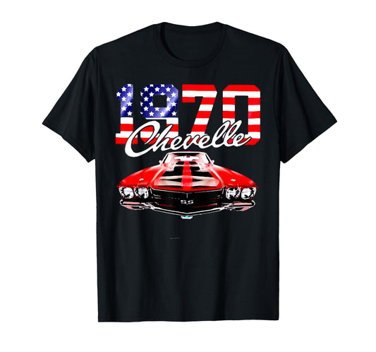 1970 70 Chevelle SS Trending Chevys Muscle Red White Car T-Shirt