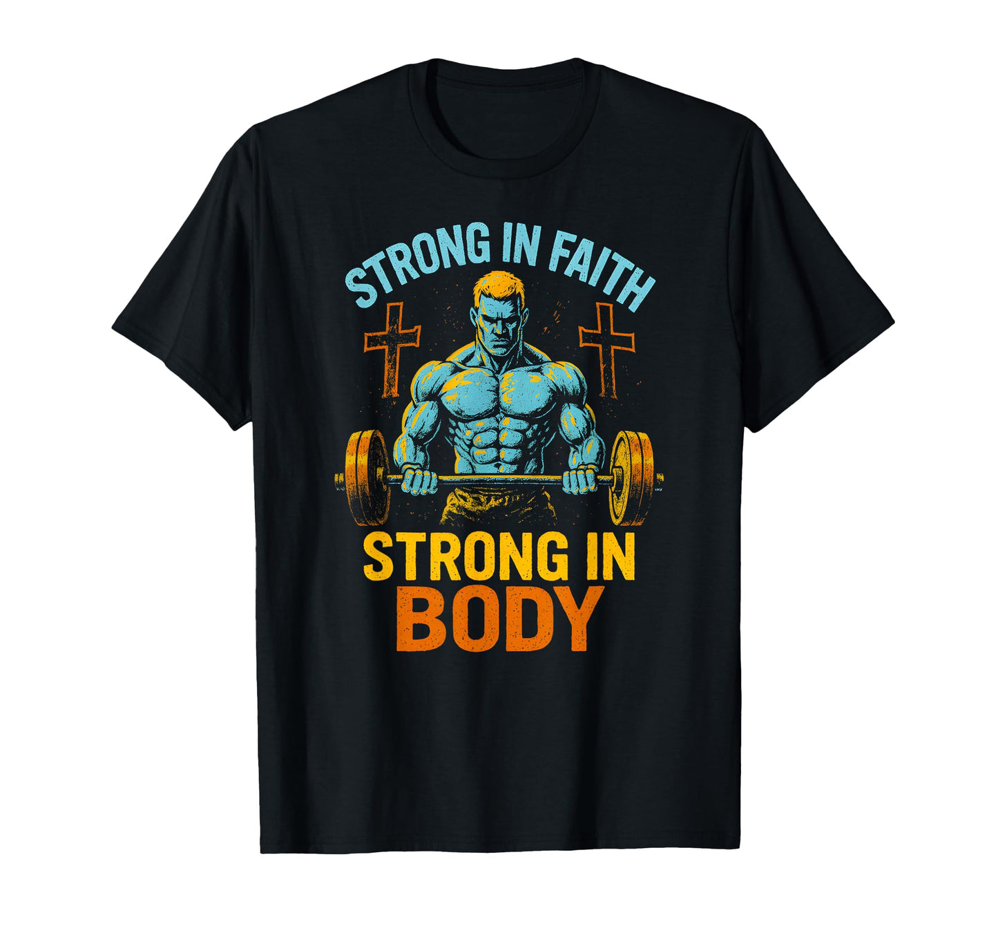 Faith Strong in Faith Strong in Body Cool Mens Christian T-Shirt