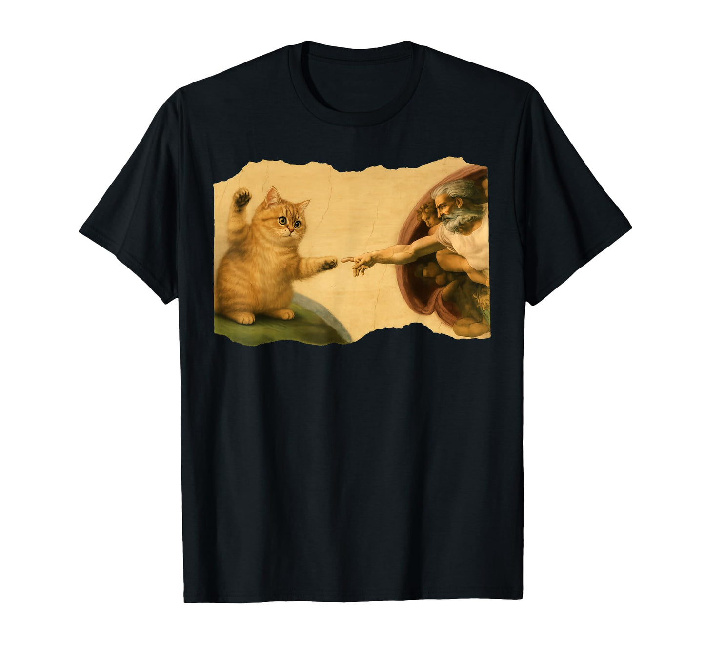Funny Cat Swatting God's Hand Parody Cat The Divine Swipe T-Shirt