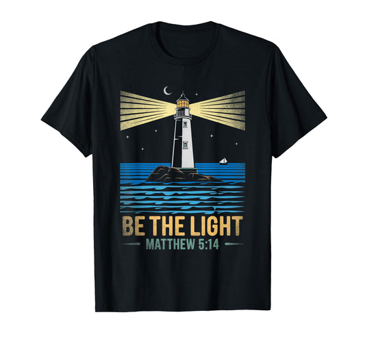 Retro Vintage Lighthouse Bible verse Christian shirt T-Shirt