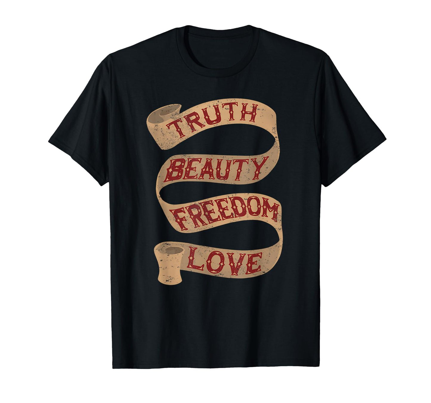 Truth Vintage Freedom Beauty Truth Love Jesus Christian Tee T-Shirt