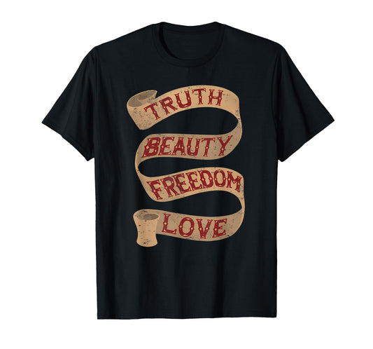 Truth Vintage Freedom Beauty Truth Love Jesus Christian Tee T-Shirt