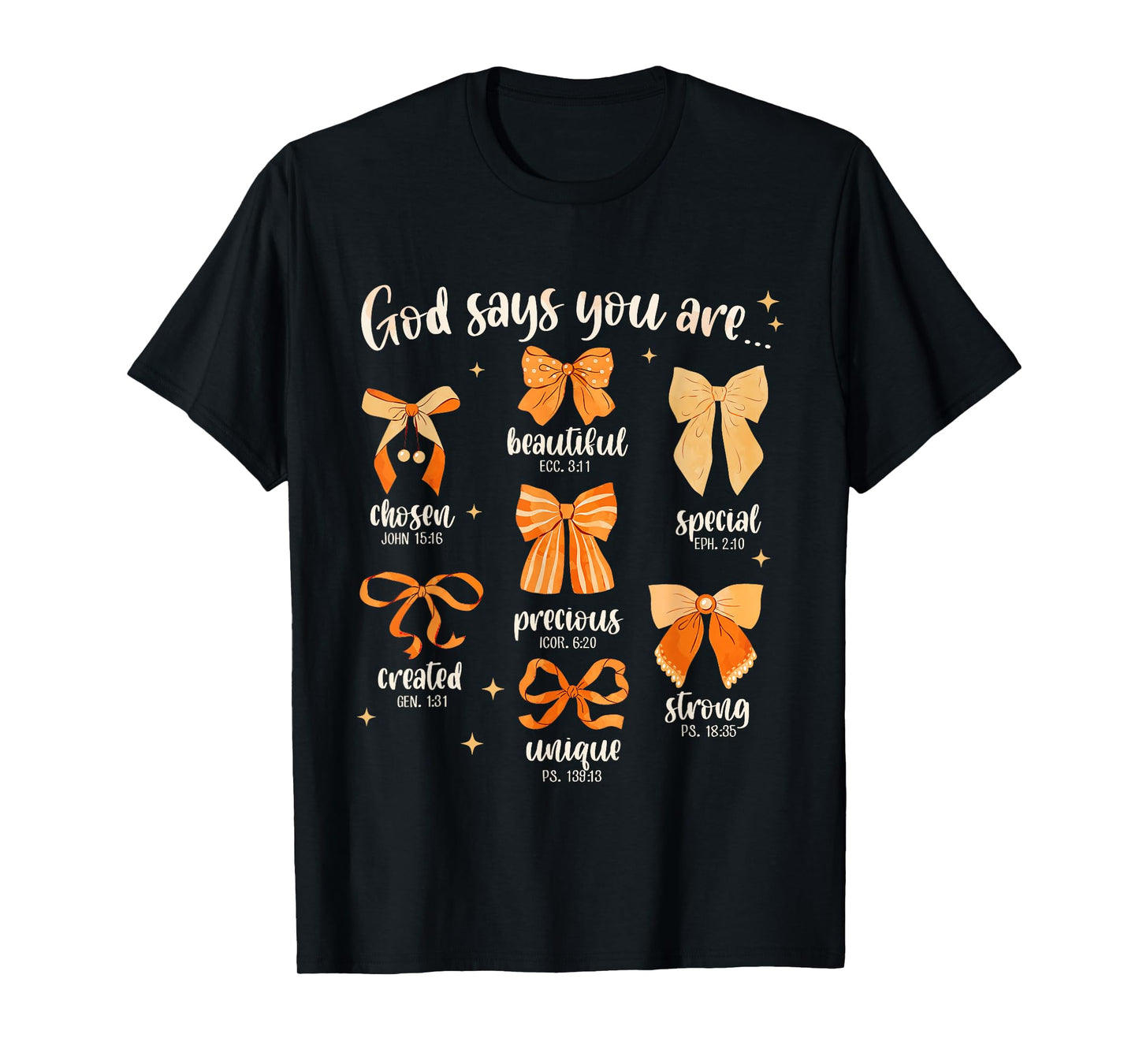 God Says You are Christian Bible Coquette Bow Thanksgiving T-Shirt