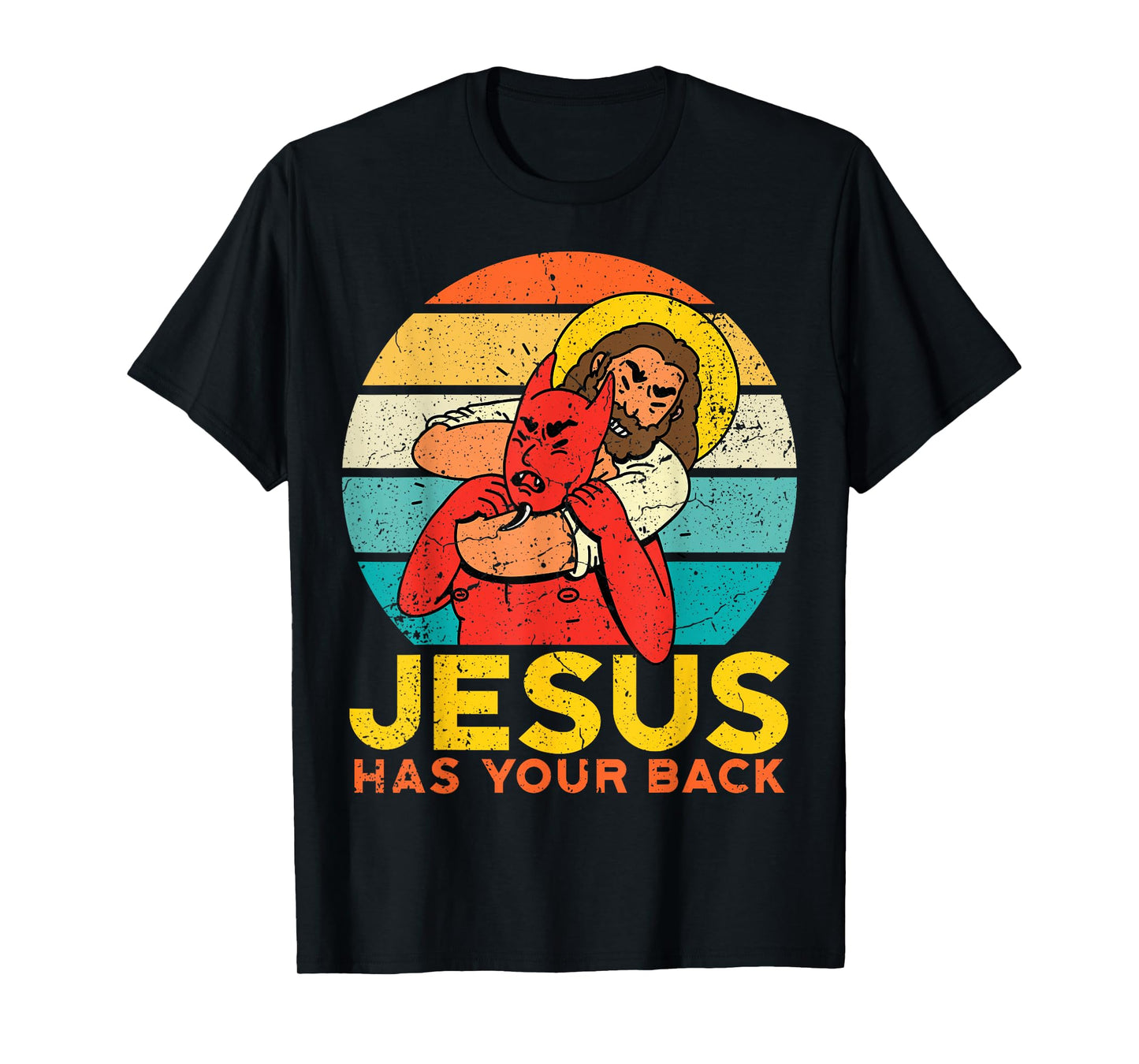Jesus Has Your Back Jiu Jitsu Chokehold Funny Meme T-Shirt