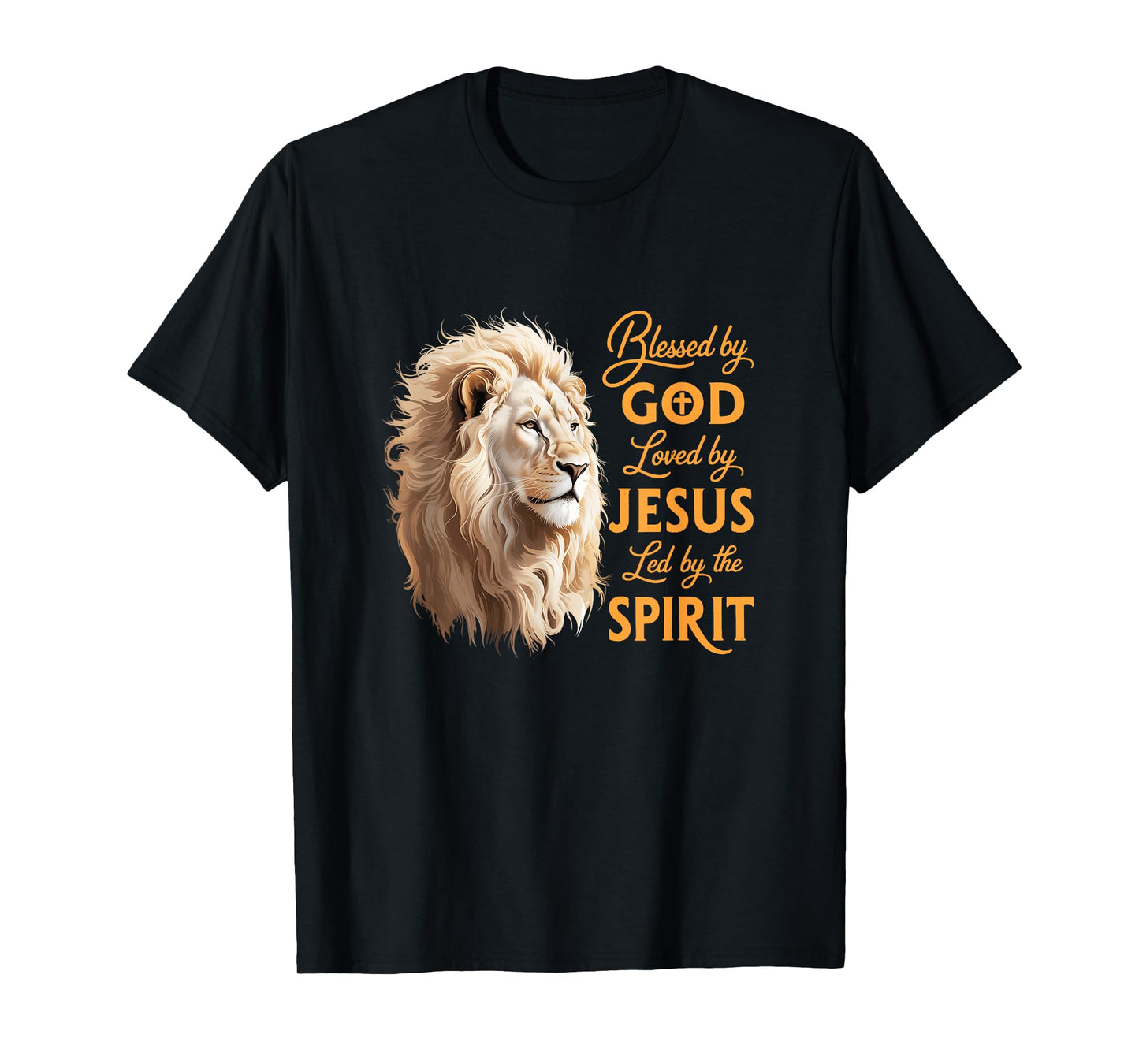 Blessed By God Loved By Jesus Christian Lion For Men Women T-Shirt