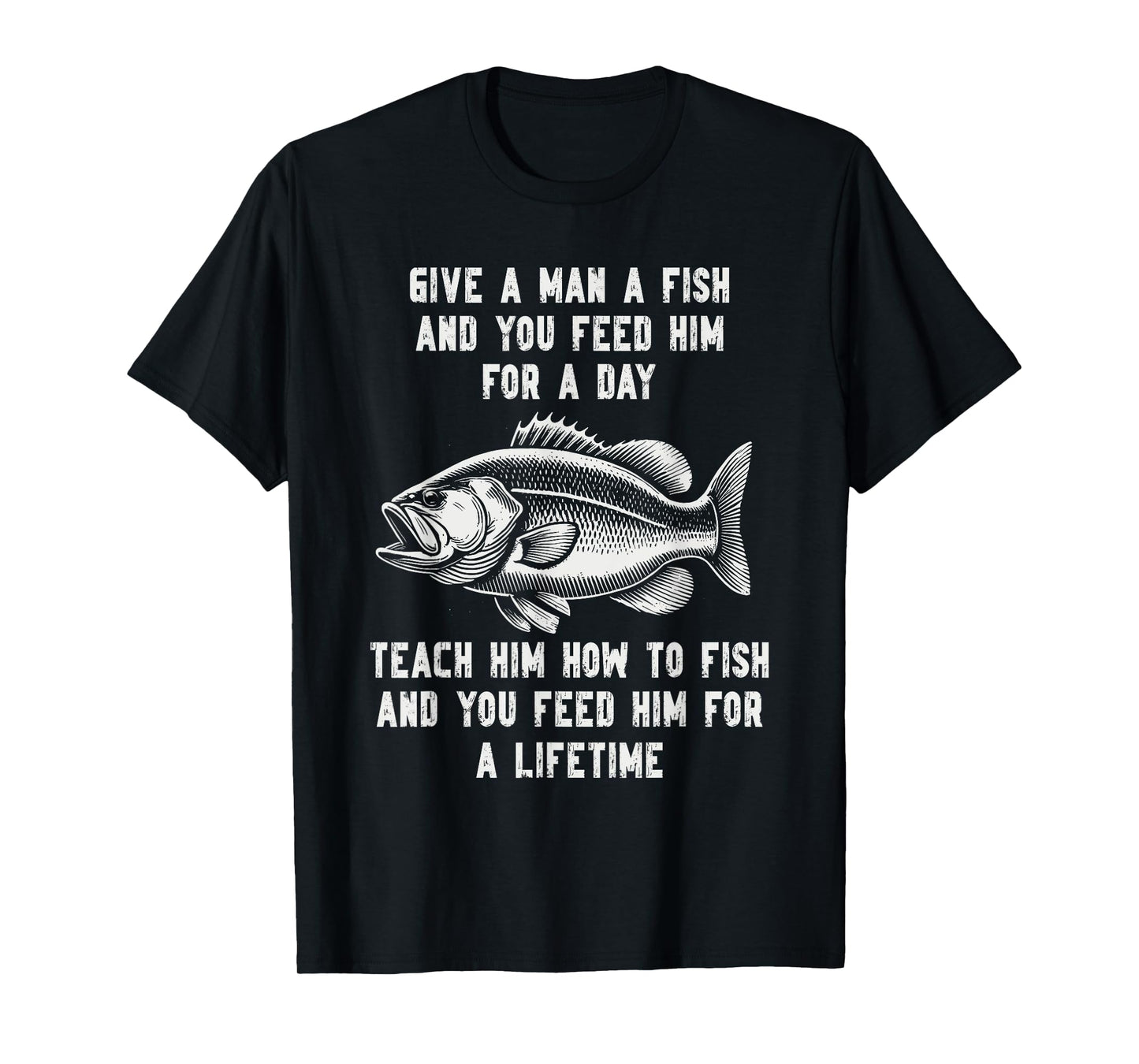 Funny fishing lao tzu fisherman fish bass dad trout chinese T-Shirt
