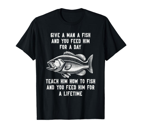 Funny fishing lao tzu fisherman fish bass dad trout chinese T-Shirt