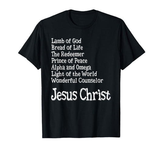 Funny Titles of Jesus Christ, Christian Typography Gift T-Shirt