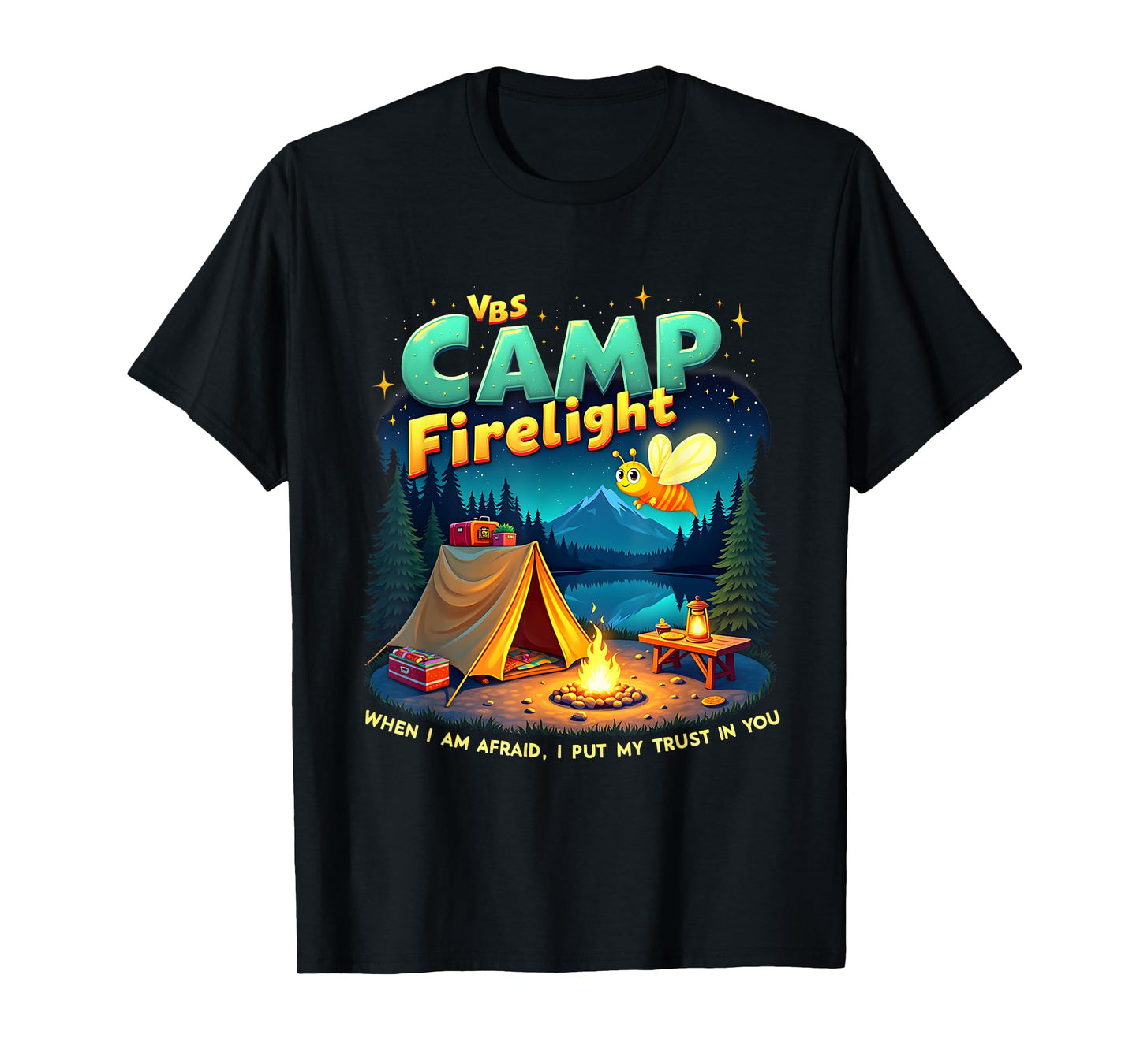 2025 Camp Firelight Camp VBS Vacation Bible School Firework T-Shirt