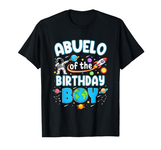 Abuelo Of The Birthday Boy Astronaut Family Space Planets T-Shirt