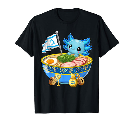 Hanukkah Jewish Axolotl Ramen Hanukkah T-Shirt