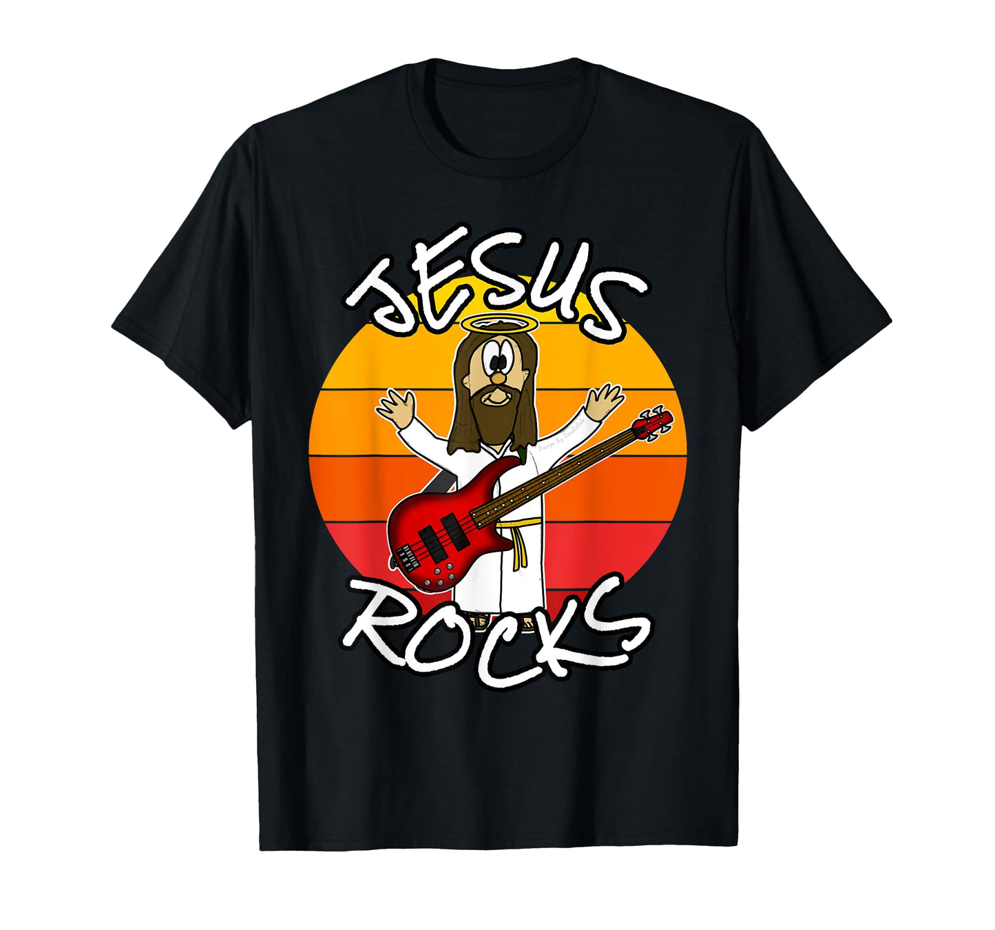 Jesus Rocks Bass Guitar, Church Bassist, Worship Musician T-Shirt