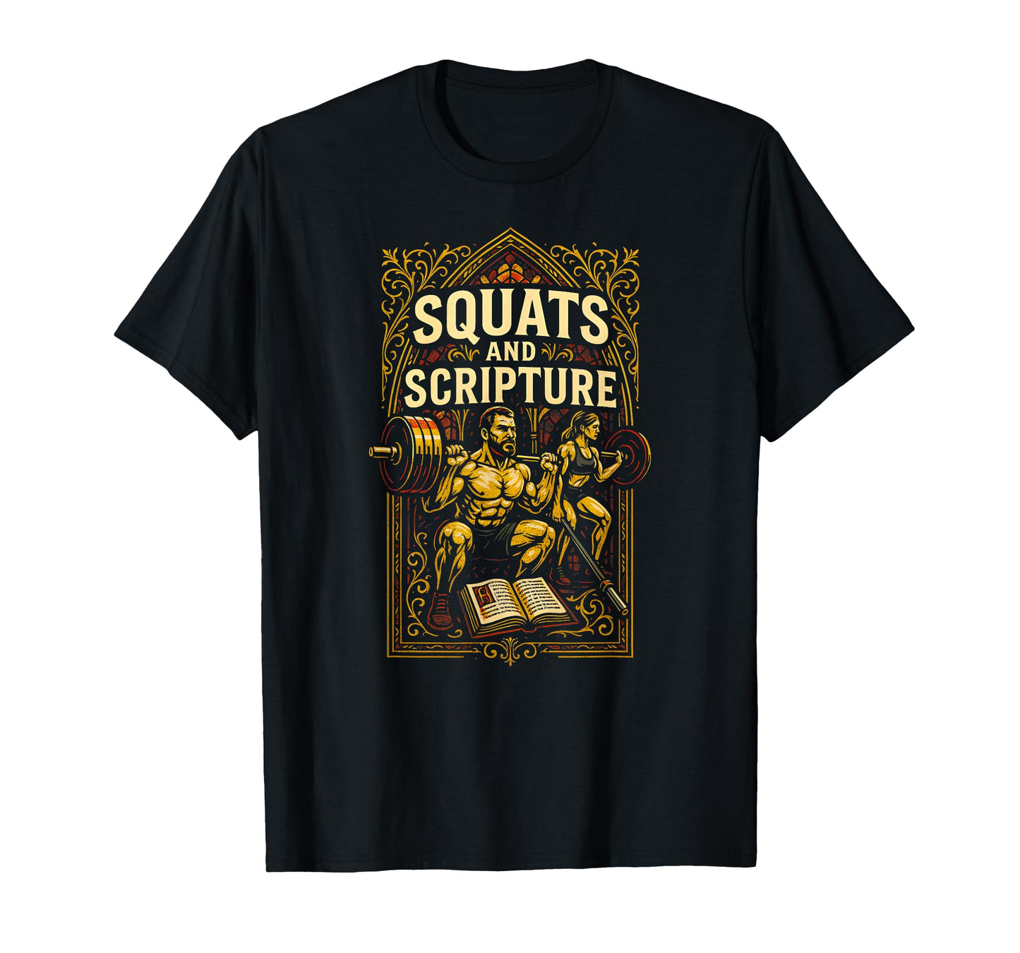 Faith Fitness Squats and Scripture Cool Womens Christian T-Shirt