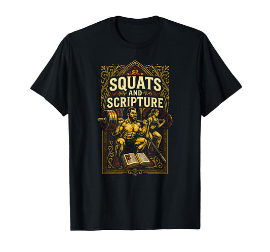 Faith Fitness Squats and Scripture Cool Womens Christian T-Shirt