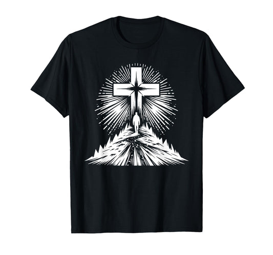 Christian Cross - Walking in Faith Religious Inspirational T-Shirt