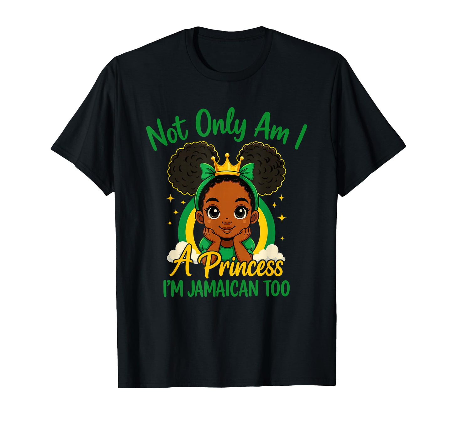 Not Only Am I A Princess I'm Jamaican Too Afro Kids Pride T-Shirt