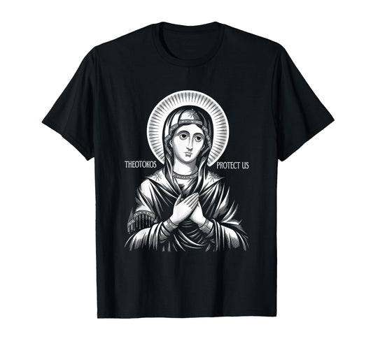 Orthodox Christian Holy Mary Theotokos Protect Us T-Shirt