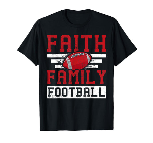 Faith Family Football Sports Team Players Game Jesus T-Shirt