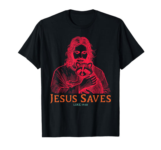 Je-sus Saves Luke 19:10 Christian Design T-Shirt