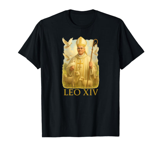 Pope Leo XIV / Doves - Christian Catholic Faith Inspired T-Shirt