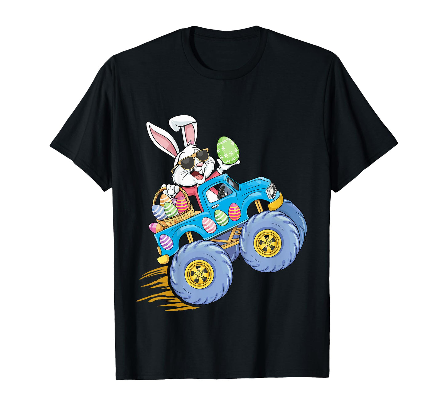 Kids Easter bunny riding monster truck for egg hunting kids T-Shirt