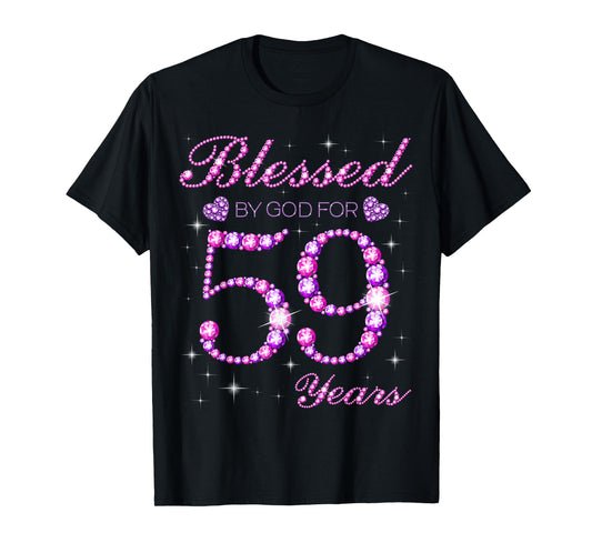 Blessed by God for 59 Years Old 59th Birthday Party T-Shirt