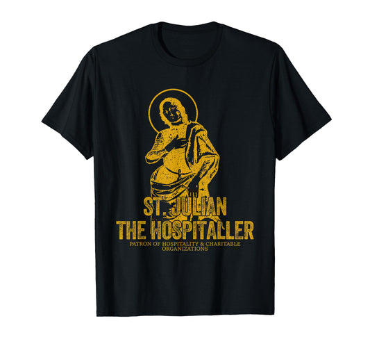 Catholicism Gold St. Julian The Hospitaller Christian Saint T-Shirt