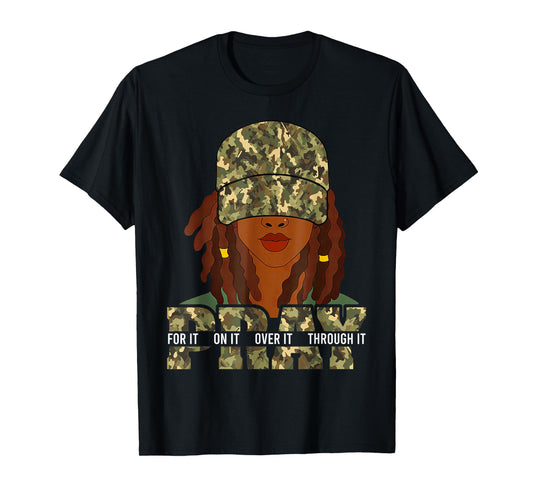 Pray On It Pray Over It Black Woman Afro Christian Sayings T-Shirt